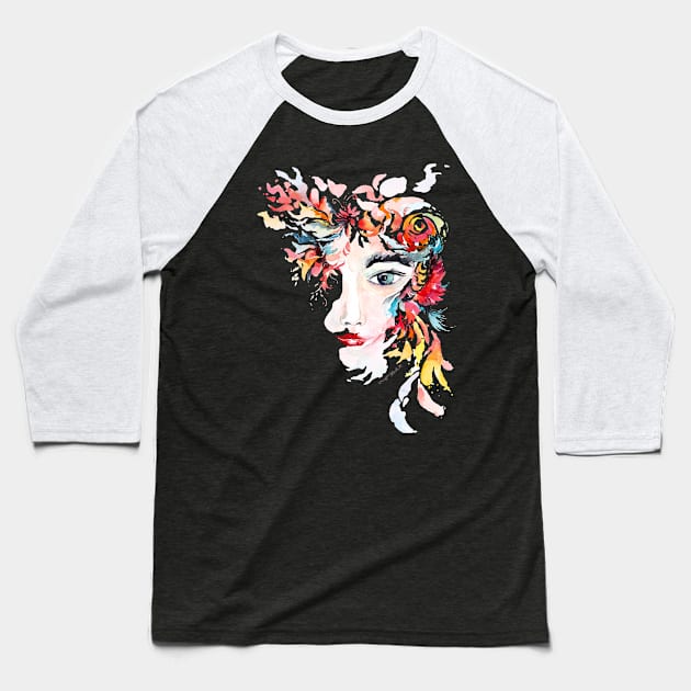 woman watercolor 2 Baseball T-Shirt by Joy8046